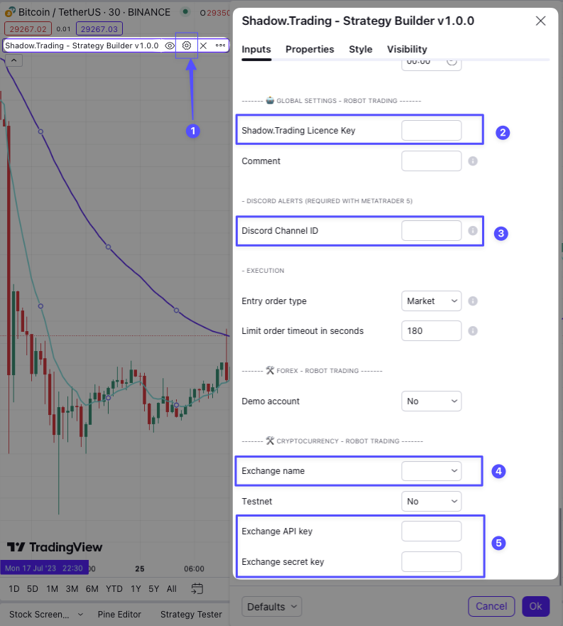 TradingView Script Robot Setup